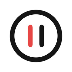 Aufkleber - Pause symbol graphic centered on White Background indicating rest