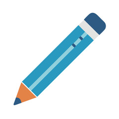 Poster - Simple blue pencil icon on White Background representing education