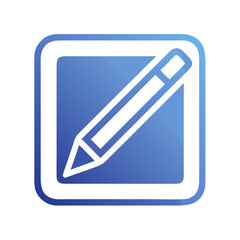 Aufkleber - Blue edit icon inside square for digital modification