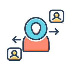 Poster - Stylized communication or data transfer icon on White Background