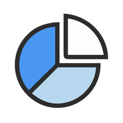 Poster - Clean pie chart icon with three segments illustration