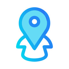 Aufkleber - Location pin with abstract figure in blue gradient