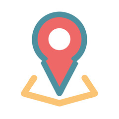 Aufkleber - Simple map pin icon with location marking over black
