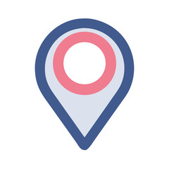 Aufkleber - Minimalist location pin design on a plain background