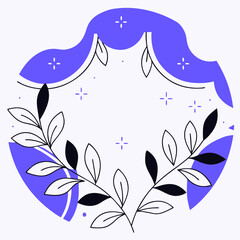 Poster - vibrant abstract design featuring soft pastel colors and elegant leaves, creating calming atmosphere