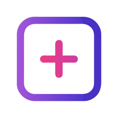 Poster - Gradient plus sign inside rounded square on White Background