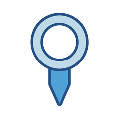 Aufkleber - Flat blue location pointer icon symbol against White Background