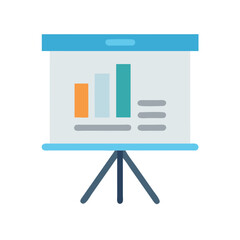 Poster - Presentation board with bar chart showing growth statistics infographic