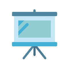 Poster - Flat design projection screen for presentations on White Background