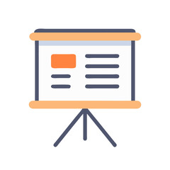 Poster - Presentation board icon showing report data illustration for business