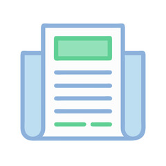 Poster - Stylized document with rounded edges on a White Background