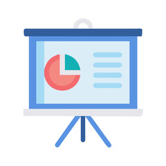 Poster - presentation board with pie chart and text data icon
