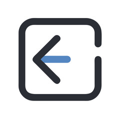 Aufkleber - Dark square with blue arrow exiting out its side