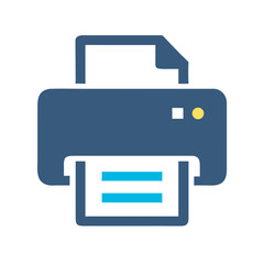 Poster - Flat vector office printer illustration on White Background