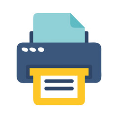 Poster - Flat design printer icon with paper on White Background