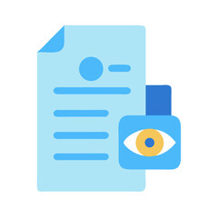 Poster - Document security and privacy icon with eye on White
