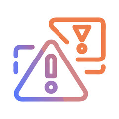 Poster - Warning icons illustration for software, app or web notifications