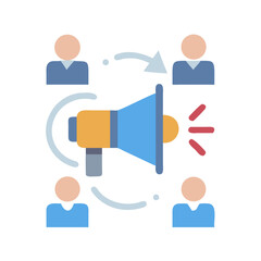 Poster - Communication and marketing via a loudspeaker to team members