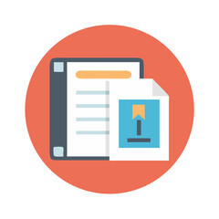 Poster - Business document and file management icon flat design