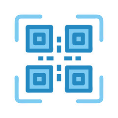 Aufkleber - Modern blue QR code icon on White Background graphic