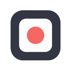 Poster - Abstract square design with circle on minimalist White Background