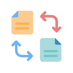 Aufkleber - Data exchange or file transfer with arrows looping around