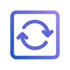 Aufkleber - Blue and Purple Arrow Circle in a Square Frame