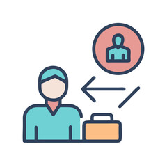 Poster - employee feedback or review icon on white background illustration