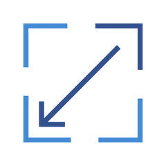 Aufkleber - Scale Down Vector Icon with Diagonal Arrow Symbol