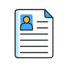 Poster - Resume or personal data file with profile avatar vector