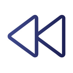 Aufkleber - Abstract media rewind icon in blue on White Background