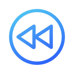 Poster - Blue rewind button icon inside circle against White Background