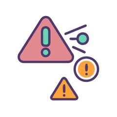 Poster - Warning symbol graphics depicting alerts and security issues