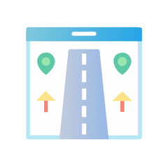 Aufkleber - Stylized map interface showing road and destination markers