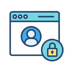 Poster - Web browser with profile picture and padlock icon security