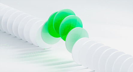 Poster - Abstract visualising of green artificial intelligence sustainable concept on white background.
