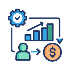 Poster - Streamlined business processes lead to financial success icon design