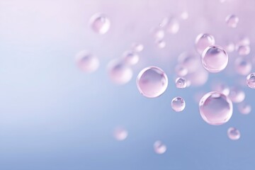 Poster - Abstract image of floating water droplets with soft pastel colors creating a serene and calming atmosphere for design and creative projects