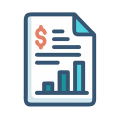 Poster - Financial report icon with a bar chart illustration