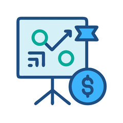 Poster - financial strategy presentation showing growth with a dollar coin