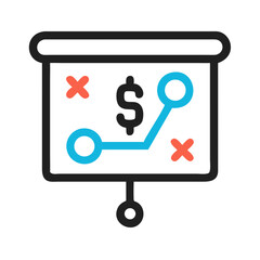Poster - presentation board depicting financial strategy with dollar sign icon