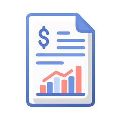 Poster - Financial report showing growth, chart and dollar sign