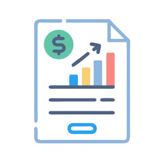 Poster - Financial report showing growth and investment opportunities icon
