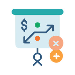 Poster - financial strategy presentation with growth arrows and plus sign
