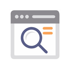 Aufkleber - Flat style web browser with search magnifyier on White