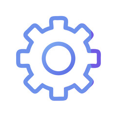 Poster - Stylized gear icon on White Background for settings concepts