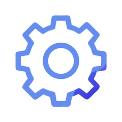 Poster - Blue gear icon on White Background graphic illustration