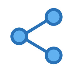 Poster - Simple blue connection share icon on a White Background
