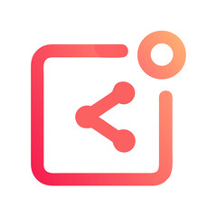 Aufkleber - Share icon notification symbol in red orange gradient