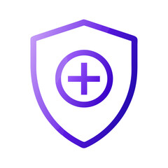 Poster - Abstract gradient shield with cross sign on White Background
